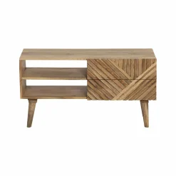Made in Meubles Meuble TV en bois de manguier chevrons Maëva