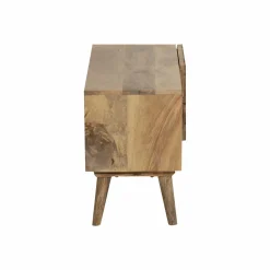 Made in Meubles Meuble TV en bois de manguier chevrons Maëva