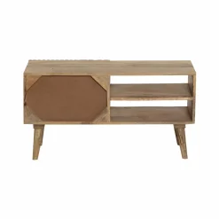 Made in Meubles Meuble TV en bois de manguier chevrons Maëva