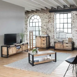 Made in Meubles Meuble TV en bois de manguier 120 cm New-York