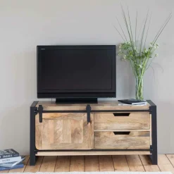 Made in Meubles Meuble TV en bois de manguier 120 cm New-York