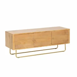 Made in Meubles Meuble TV en bois de manguier et métal Zack