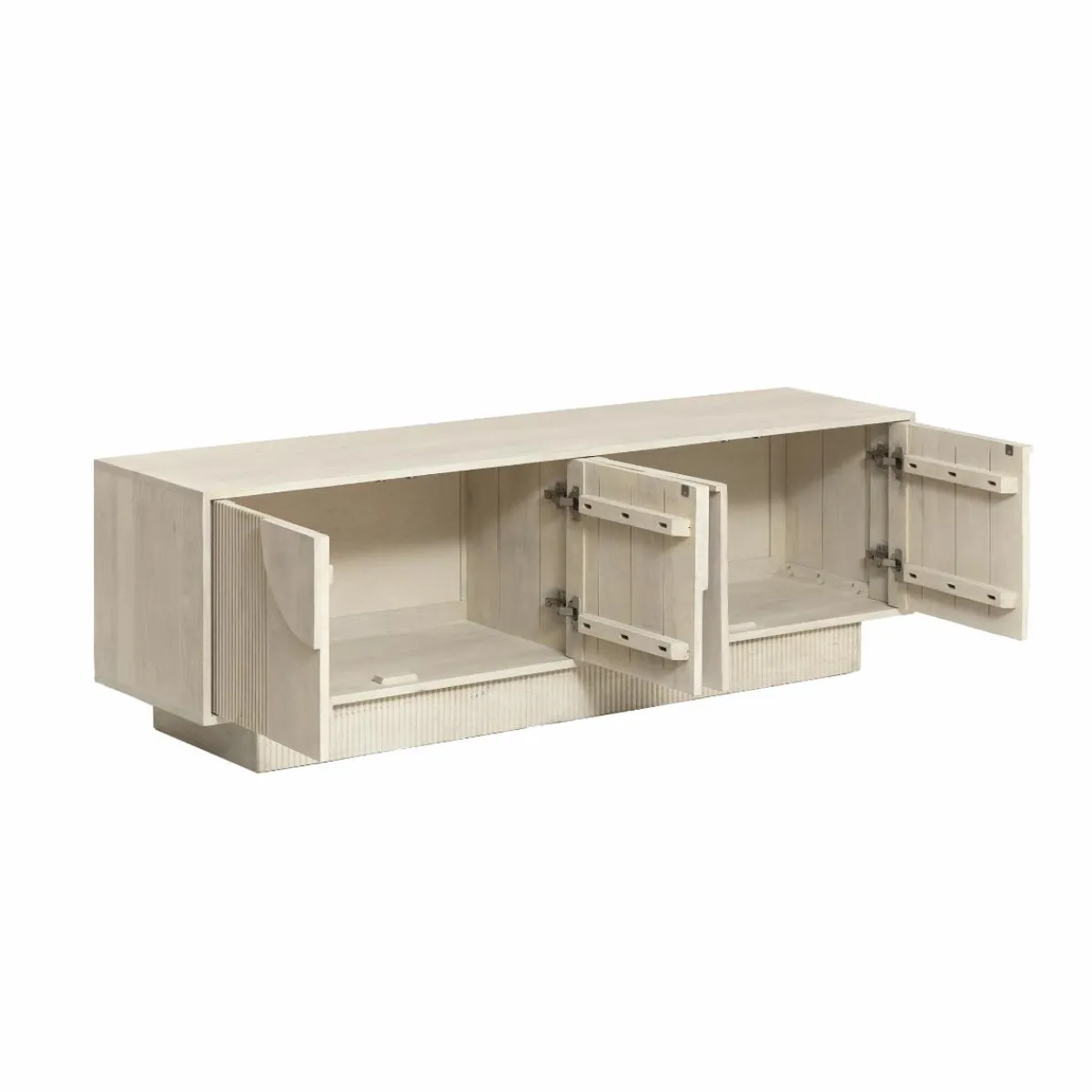 Made in Meubles Meuble TV en bois de manguier blanchi Miliam