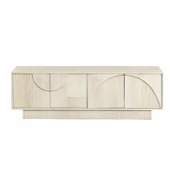 Made in Meubles Meuble TV en bois de manguier blanchi Miliam