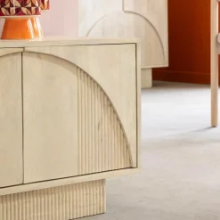 Made in Meubles Meuble TV en bois de manguier blanchi Miliam