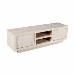Made in Meubles Meuble TV en bois de manguier blanchi Alison