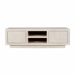 Made in Meubles Meuble TV en bois de manguier blanchi Alison