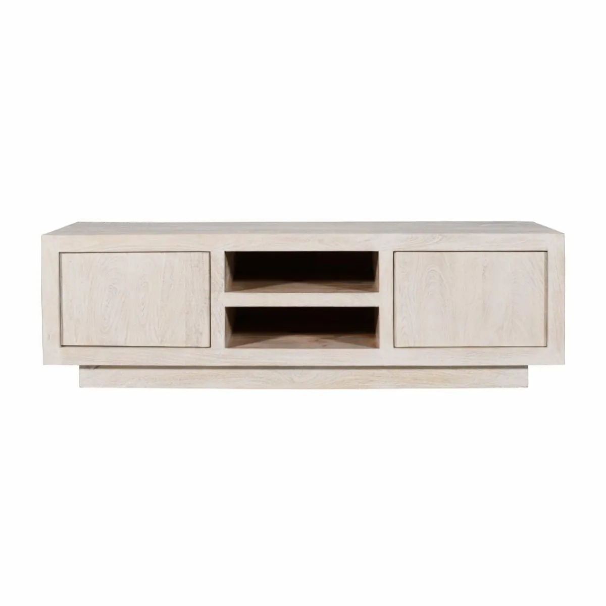Made in Meubles Meuble TV en bois de manguier blanchi Alison
