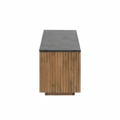 Made in Meubles Meuble TV en bois de manguier et marbre Betty