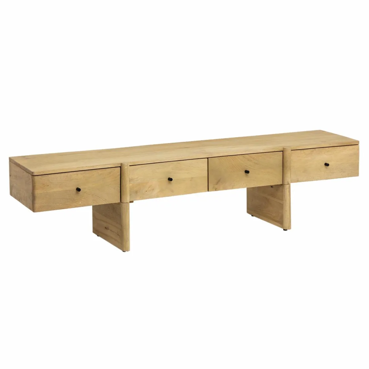 Made in Meubles Meuble TV en bois de manguier 4 tiroirs Amara