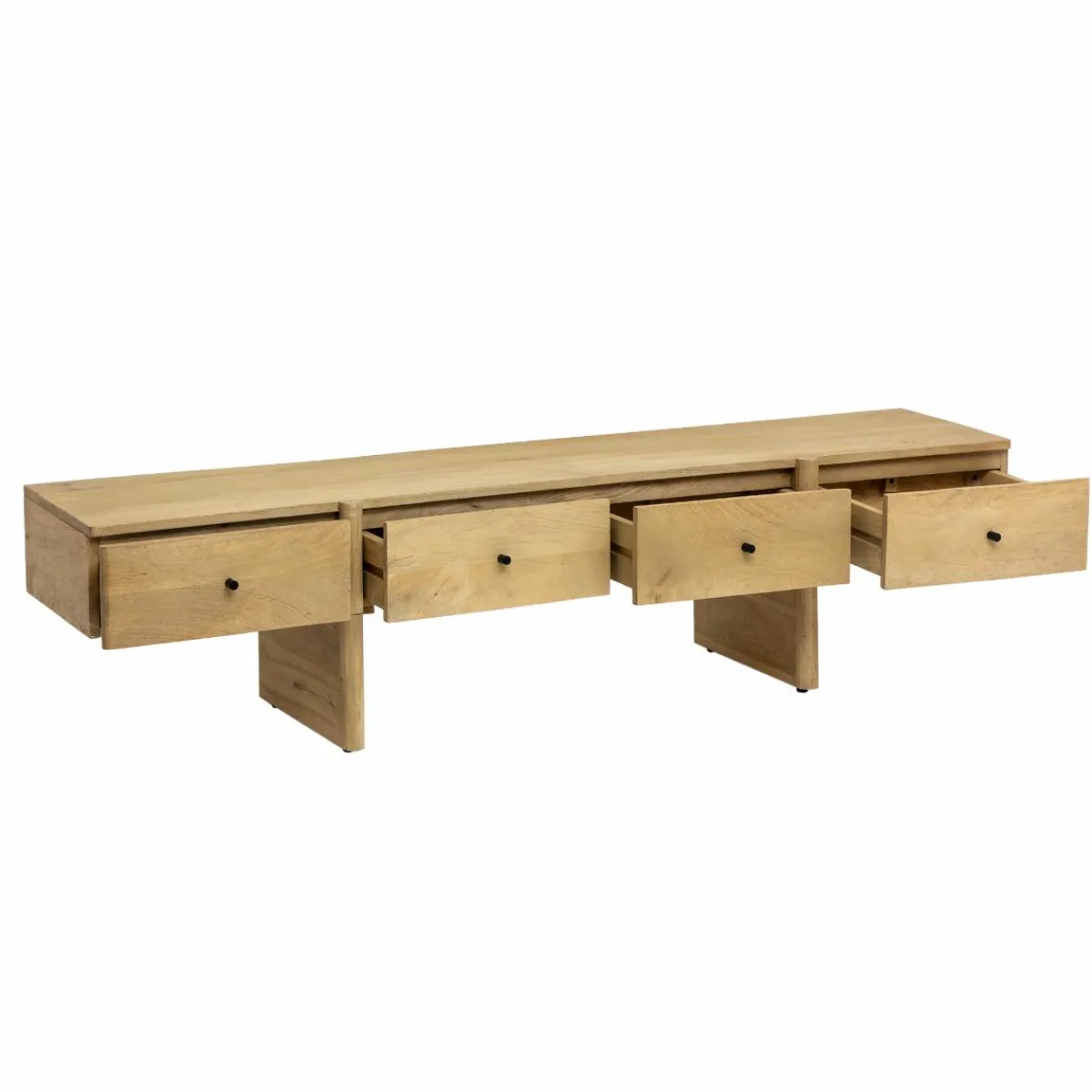 Made in Meubles Meuble TV en bois de manguier 4 tiroirs Amara