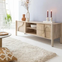 Made in Meubles Meuble TV en bois de manguier Tysia