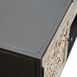 Made in Meubles Meuble TV en bois de manguier blanchi Lila