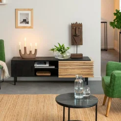 Made in Meubles Meuble TV en bois de manguier Tino