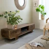 Made in Meubles Meuble TV en bois de manguier foncé Daelan