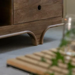 Made in Meubles Meuble TV en bois de manguier foncé Daelan