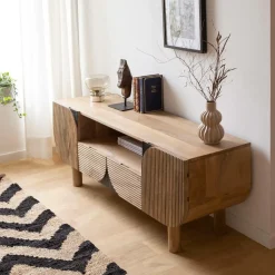 Made in Meubles Meuble tv en bois de manguier Loëvan