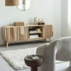Made in Meubles Meuble TV en bois de paulownia Nilo