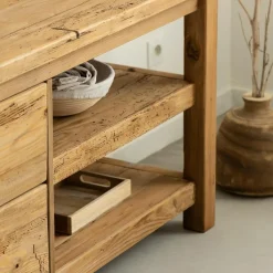 Made in Meubles Meuble TV en bois de pin recyclé Blaise