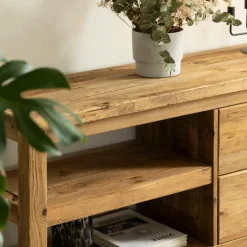 Made in Meubles Meuble TV en bois de pin recyclé Blaise