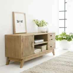 Made in Meubles Meuble TV en bois de sapin 112 cm Natural
