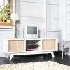 Made in Meubles Meuble TV en bois effet patiné Clémentine