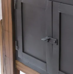 Made in Meubles Meuble TV en bois recyclé et métal Hector