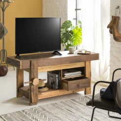 Made in Meubles Meuble TV en bois recyclé Hector