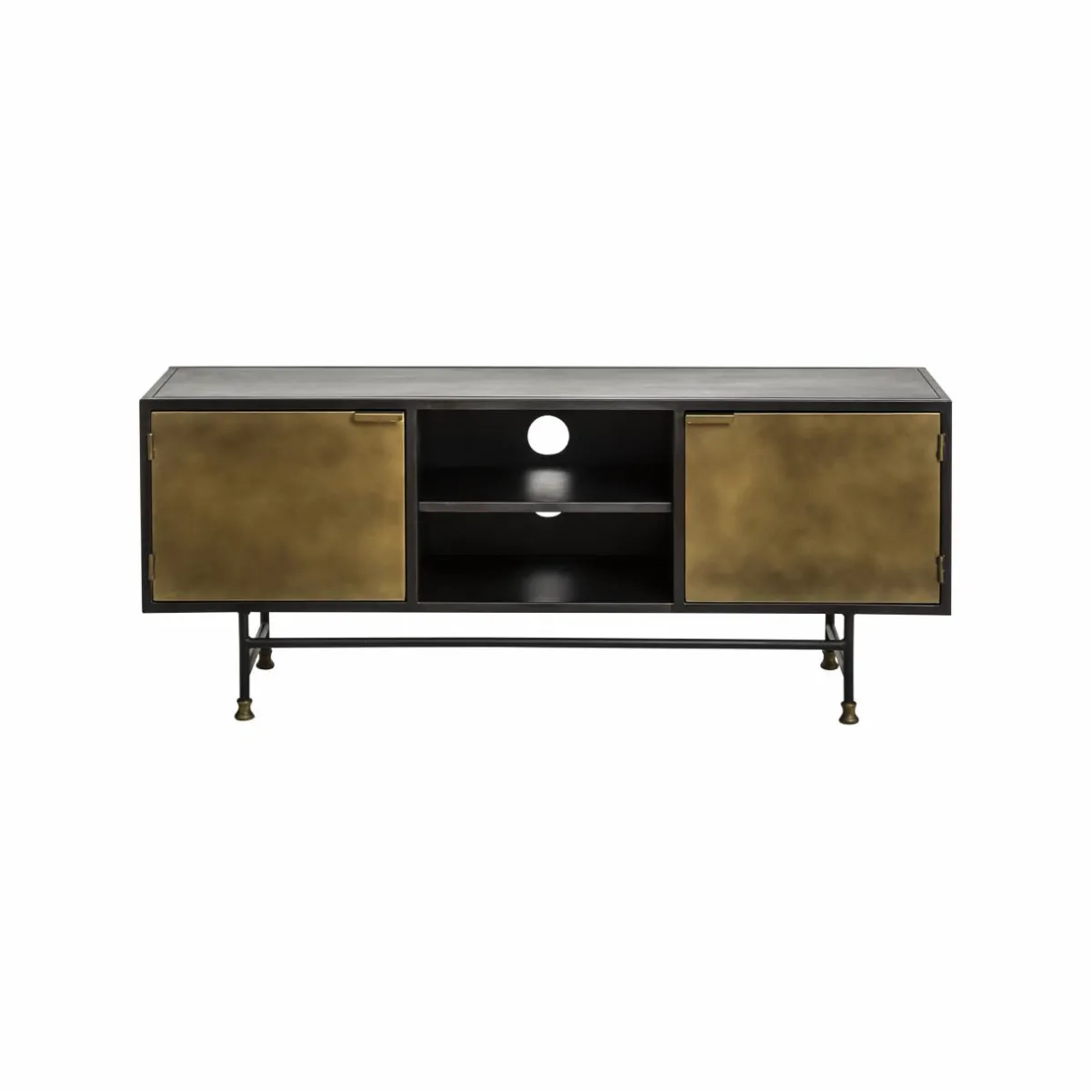 Made in Meubles Meuble TV en laiton et métal Janelle