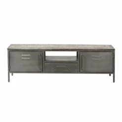 Made in Meubles Meuble tv en métal gris Gustavo