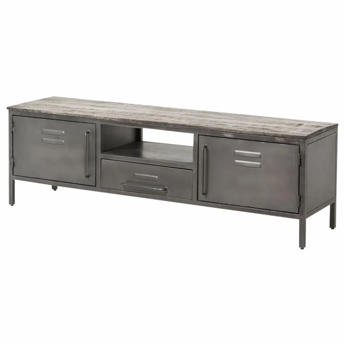 Made in Meubles Meuble tv en métal gris Gustavo
