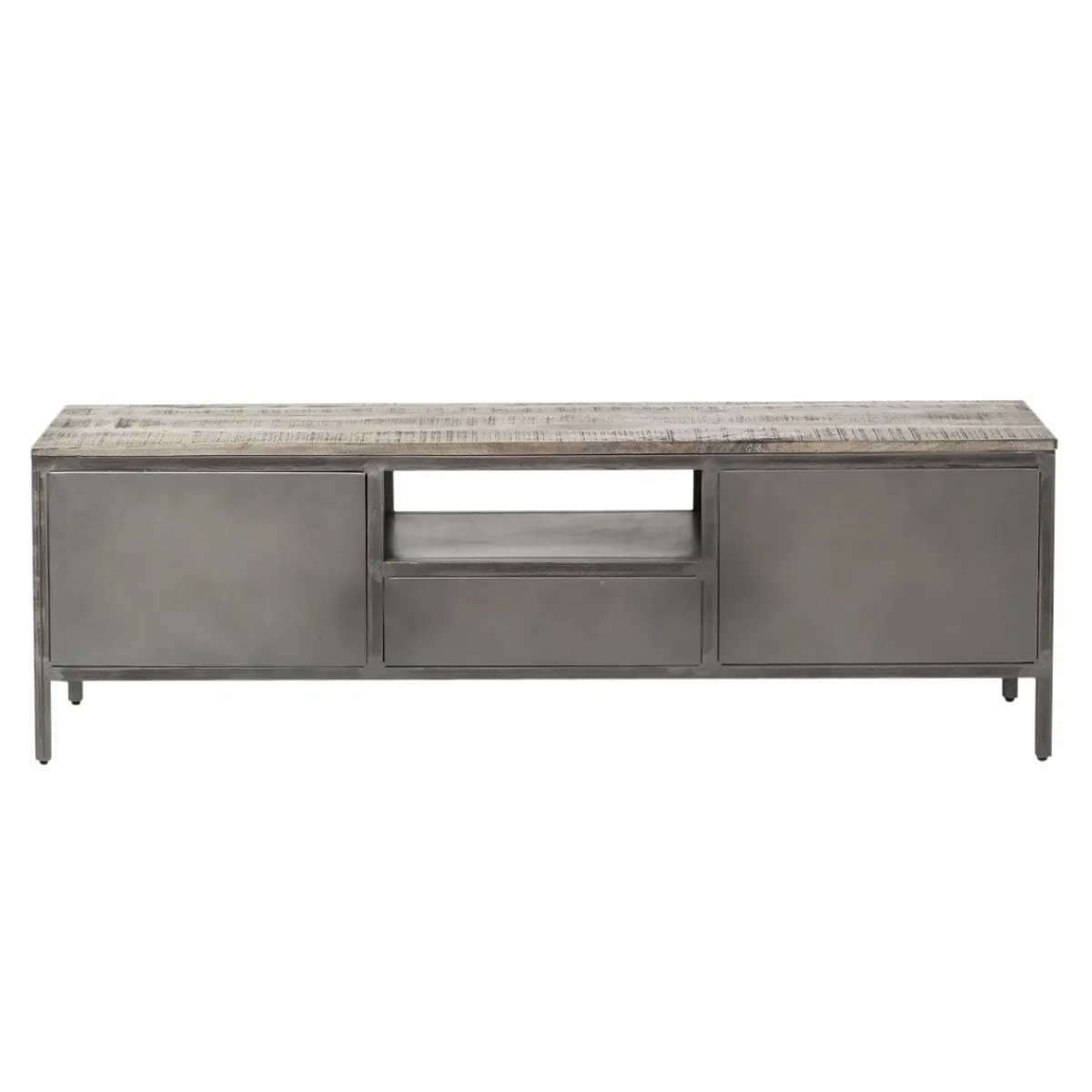 Made in Meubles Meuble tv en métal gris Gustavo
