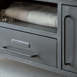 Made in Meubles Meuble tv en métal gris Gustavo