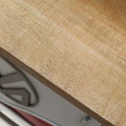 Made in Meubles Meuble TV rouge avec plateau en bois de manguier Combi
