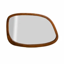Made in Meubles Miroir abstrait en bois de manguier foncé Marley