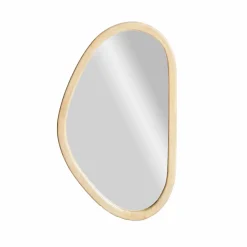 Made in Meubles Miroir abstrait en bois de manguier clair Marley
