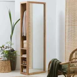 Made in Meubles Miroir avec rangements bois d'acacia Salta