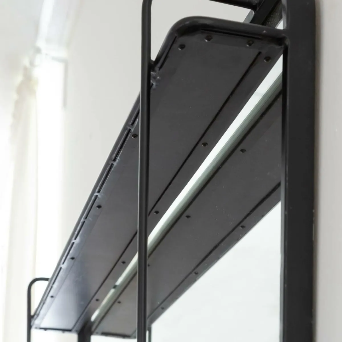 Made in Meubles Miroir avec étagère en bois et métal Jill