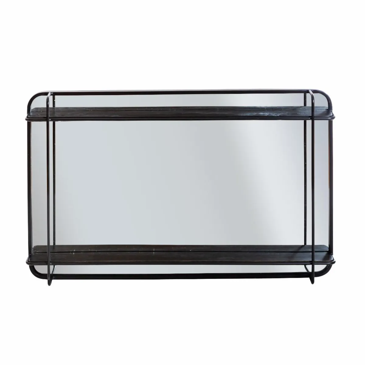 Made in Meubles Miroir avec étagère en bois et métal Jill