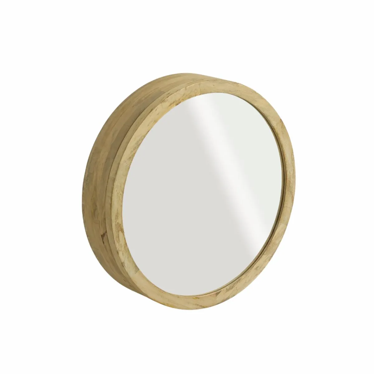 Made in Meubles Miroir avec étagères en bois de manguier clair Juliet
