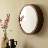 Made in Meubles Miroir avec étagères en bois de manguier foncé Remick