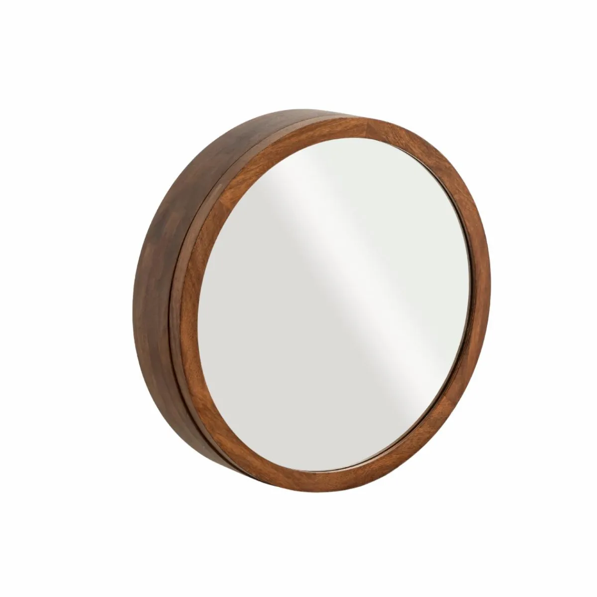 Made in Meubles Miroir avec étagères en bois de manguier foncé Remick