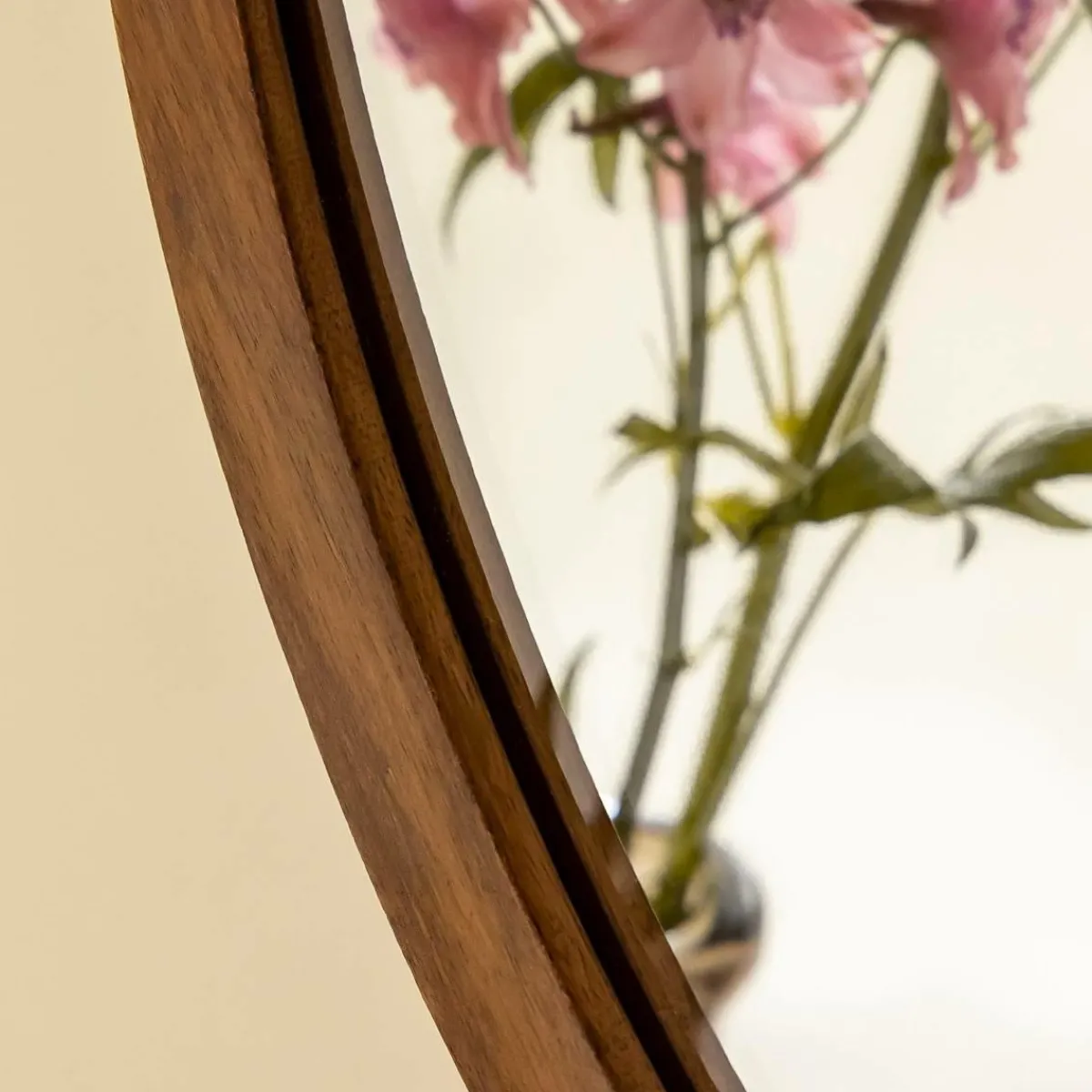 Made in Meubles Miroir avec étagères en bois de manguier foncé Remick