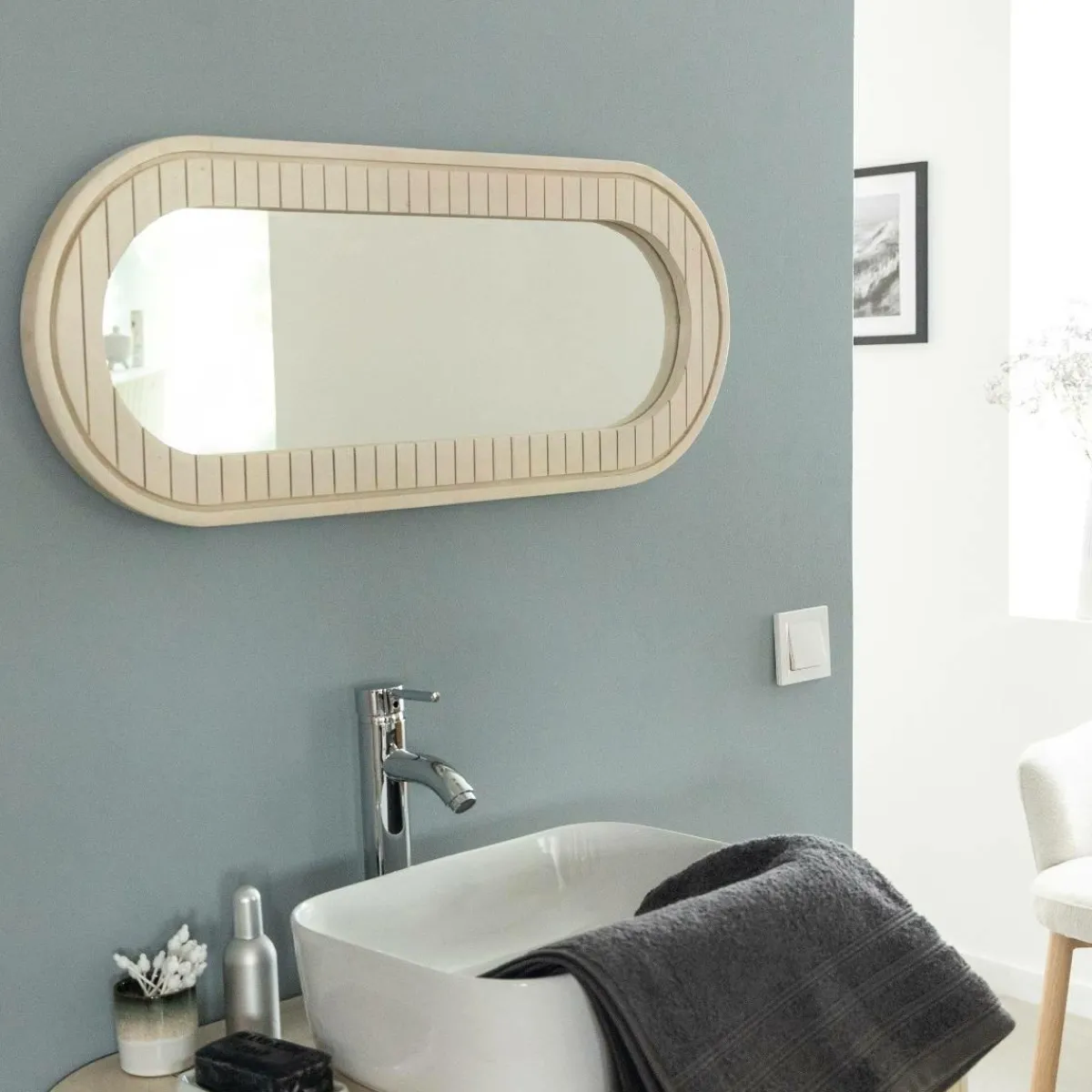 Made in Meubles Miroir en bois de manguier Yoni