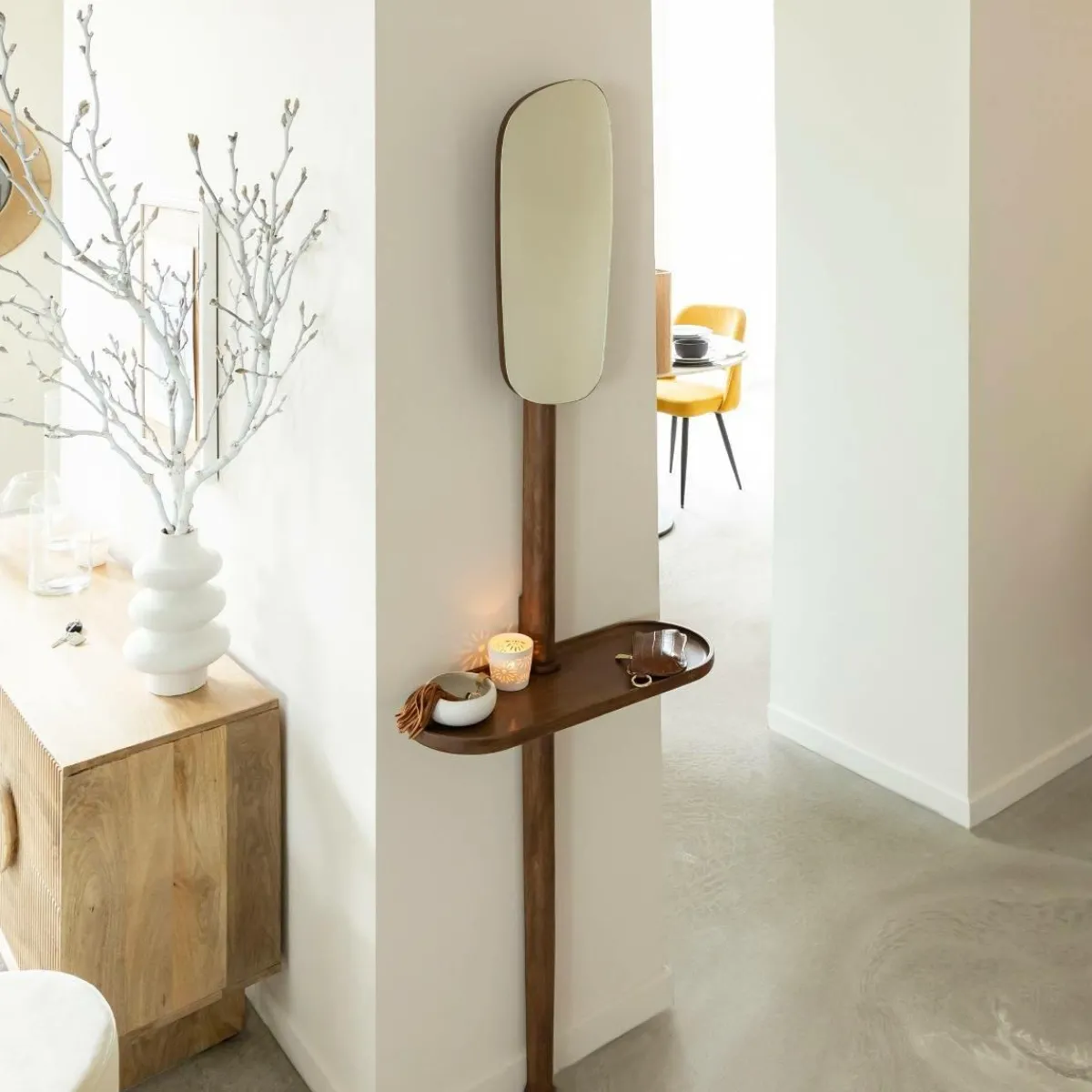Made in Meubles Miroir en bois de manguier Dari