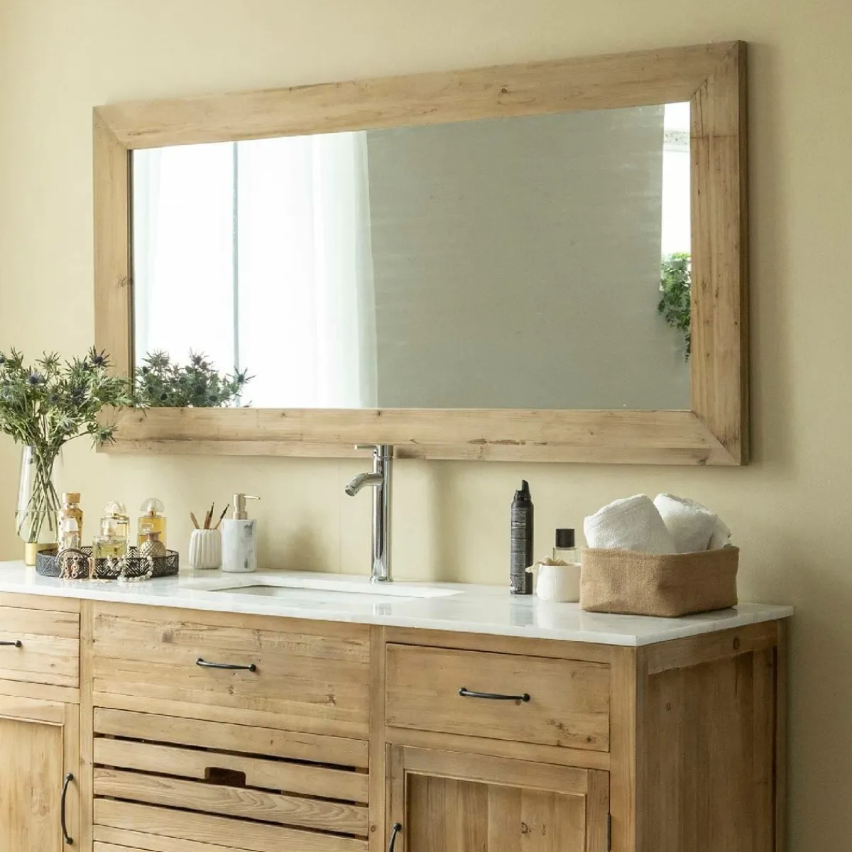 Made in Meubles Miroir en bois recyclé 165 cm Garance