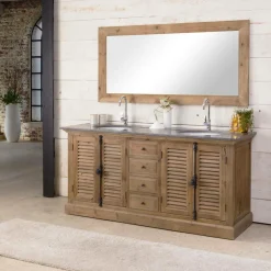 Made in Meubles Miroir en bois recyclé 165 cm Garance