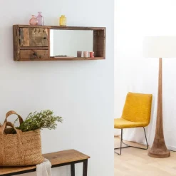 Made in Meubles Miroir horizontal en bois recyclé Vicky