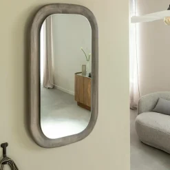 Made in Meubles Miroir ovale en bois de manguier Marley