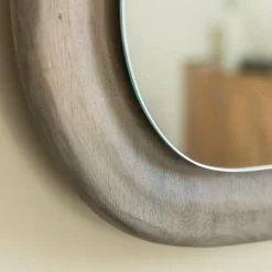 Made in Meubles Miroir ovale en bois de manguier Marley